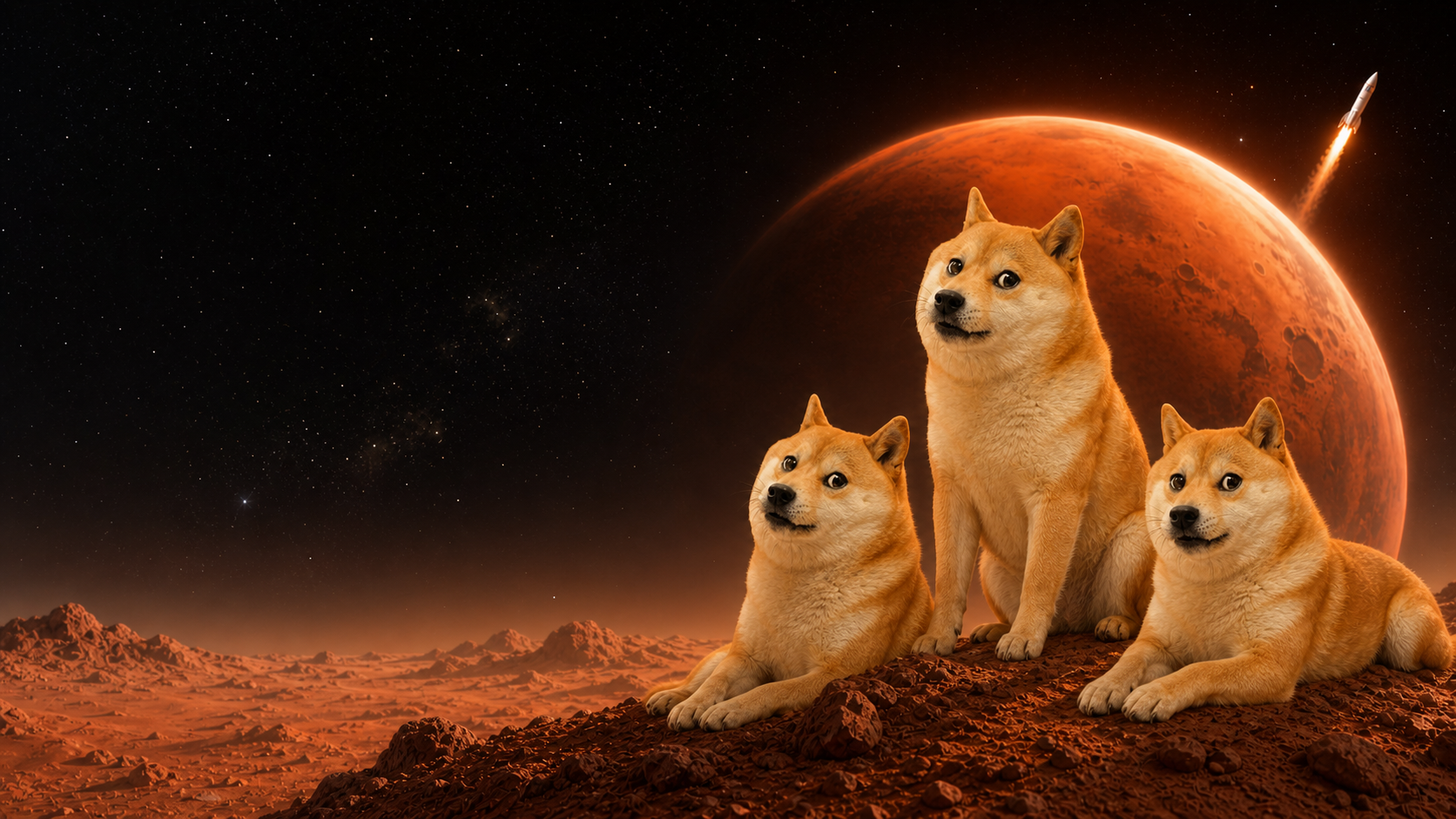 A pack of Doges gathered on Mars